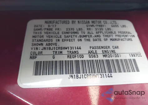 2017 Nissan Rogue Sport Sl из США, поврежденный, VIN JN1BJ1CR6HW131144